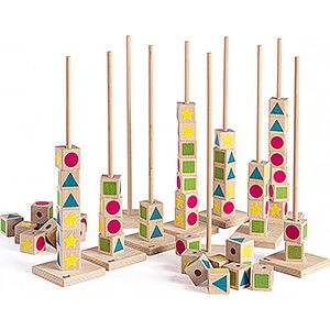 Holzspielzeug Bau- und Legespiele Lernspiel Zhltrmchen - 8 cm