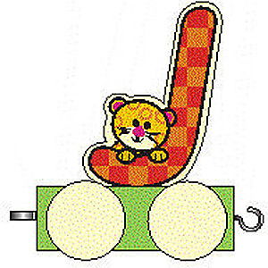 Wooden Toys Decoration and more Letter Train J - 7 cm / 2.8 inch