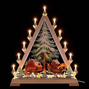 Lichterwelt Lichterspitzen Lichterspitze Forsthaus, farbig - 55x67 cm
