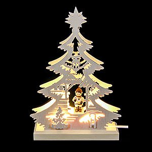 Lichterwelt Lichterspitzen Lichterspitze Mini-Baum Weihnachtsmarkt - 23,5x15,5x4,5 cm