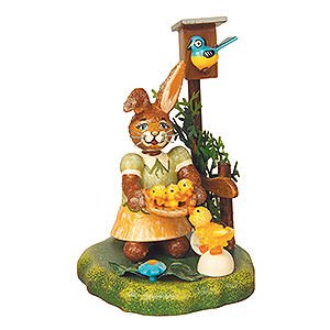 Small Figures & Ornaments Hubrig Rabbits Country Liesel with Chicks - 9 cm / 3,5 inch
