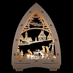 Candle Arches All Candle Arches Light Triangle - Deer Feeding - 21,5x29 cm / 8.5x11.4 inch