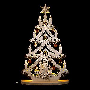 World of Light Light Triangles Light Triangle - Fir Tree with Copper/Golden Christmas Balls - 72x38 cm / 28x15 inch