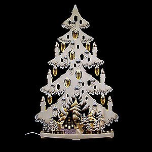 World of Light Light Triangles Light Triangle - Fir Tree with Forest Hat and White Frost - 44x67x9 cm / 17x26x3.5 inch
