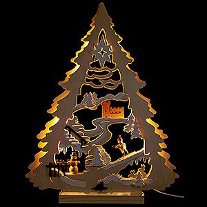 World of Light Light Triangles Light Triangle - Tree with Snowboarder - 34x44 cm / 13.4x17.3 inch