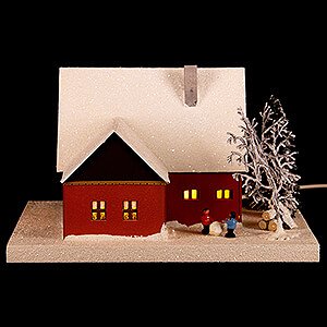 World of Light Lighted Houses Lighted House Ore Mountain House with Children, small - 18,5 cm / 7.3 inch