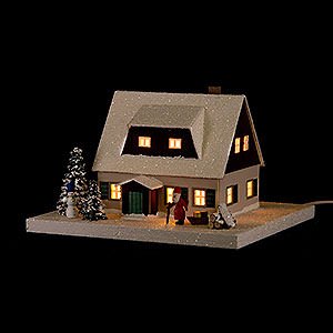 World of Light Lighted Houses Lighted House Ore Mountains Home with Lobby - 11,5 cm / 4.5 inch