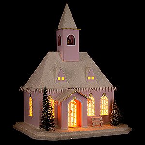 World of Light Lighted Houses Lighted House Pink Church - 29 cm / 11.4 inch
