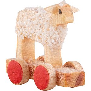 Small Figures & Ornaments Flade Flax Haired Children Little Lamb on Wheel Board - 1,3 cm / 0.5 inch