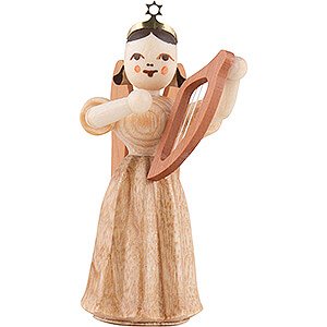 Angels Long Pleated Skirt Angels (Blank) Long Pleated Skirt Angel with Lyre, Natural - 6,6 cm / 2.6 inch