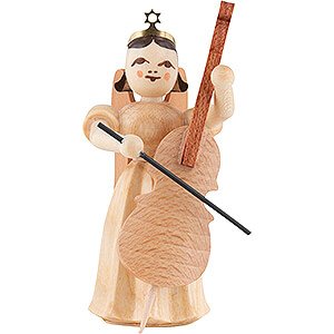 Angels Long Pleated Skirt Angels (Blank) Long Pleated Skirt Angel with Violoncello, Natural - 6,6 cm / 2.6 inch