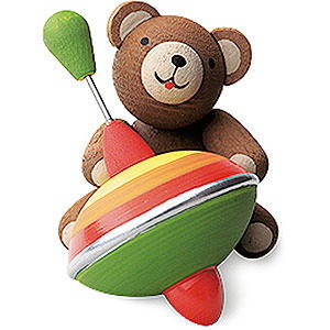 Small Figures & Ornaments Reichel Lucky Bears Lucky Bear with Humming Top - 3 cm / 1.2 inch