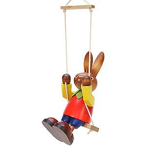 Small Figures & Ornaments Easter World Male Bunny on Swing - 20 cm / 7.9 inch