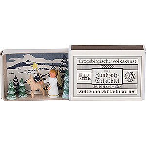Small Figures & Ornaments Matchboxes Matchbox - Angel with Deer - 3,8 cm / 1.5 inch