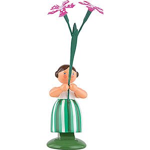 Small Figures & Ornaments WEHA Flower Children Meadow Flower Girl with Carnation - 11 cm / 4.3 inch