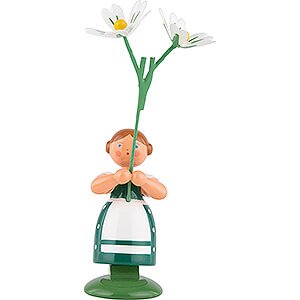 Small Figures & Ornaments WEHA Flower Children Meadow Flower Girl with Chickweed - 11 cm / 4.3 inch