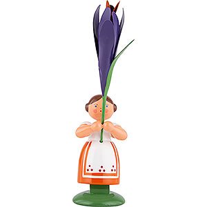 Small Figures & Ornaments WEHA Flower Children Meadow Flower Girl with Crocus - 11 cm / 4.3 inch