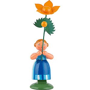 Small Figures & Ornaments WEHA Flower Children Meadow Flower Girl with Kingcup - 11 cm / 4.3 inch