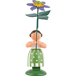Small Figures & Ornaments WEHA Flower Children Meadow Flower Girl with Liverleaf - 11 cm / 4.3 inch