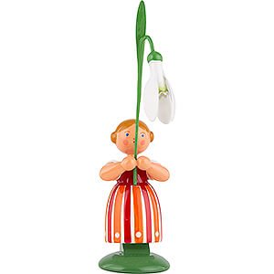 Small Figures & Ornaments WEHA Flower Children Meadow Flower Girl with Snowdrop - 11 cm / 4.3 inch