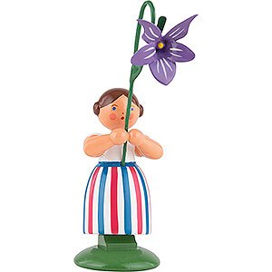 Small Figures & Ornaments WEHA Flower Children Meadow Flower Girl with Violet - 11 cm / 4.3 inch