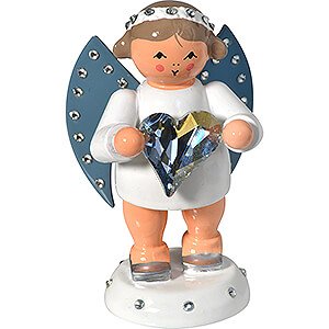 World of Light Candle Holder Angels Messenger of Friendship with SWAROVSKI-Heart and Candle Holder - 6 cm / 2.4 inch