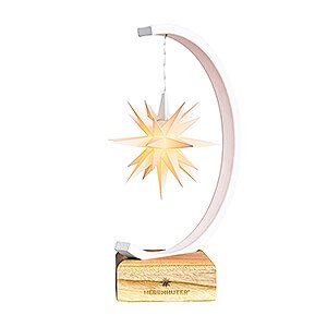 Advent Stars and Moravian Christmas Stars Herrnhuter Product Finder Metal Star Arch White-Glitter with A1e White - 27,5 cm / 10.8 inch