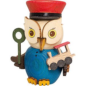 Small Figures & Ornaments Kuhnert Mini Owls Mini Owl Railwayman - 7 cm / 2.8 inch