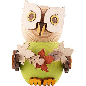 Small Figures & Ornaments Kuhnert Mini Owls Mini Owl with Autumn Leaves - 7 cm / 2.8 inch