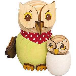Gift Ideas Birth and Christening Mini Owl with Baby - 7 cm / 2.8 inch