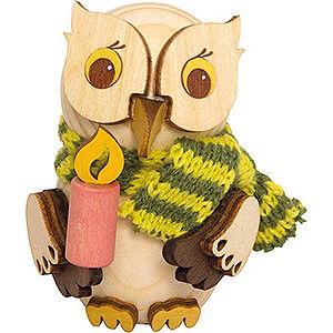Small Figures & Ornaments Kuhnert Mini Owls Mini Owl with Candle - 7 cm / 2.8 inch