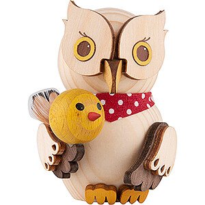 Gift Ideas Easter Mini Owl with Chick - 7 cm / 2.8 inch