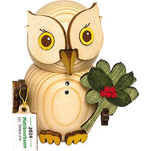 Small Figures & Ornaments Kuhnert Mini Owls Mini Owl with Rowan Berry - Owl of the Year 2024 - 7 cm / 2.8 inch