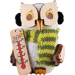 Small Figures & Ornaments Kuhnert Mini Owls Mini Owl with Thermometer - 7 cm / 2.8 inch