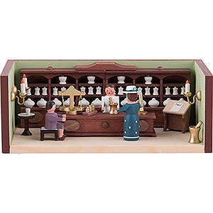 Small Figures & Ornaments Miniature Rooms Miniature Room - Pharmacy with Pharmacist - 4 cm / 1.6 inch