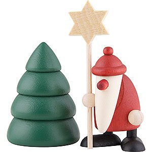 Small Figures & Ornaments Bjrn Khler Santa Claus mini Miniature Set - Santa Claus with Star - 4 cm / 1.6 inch