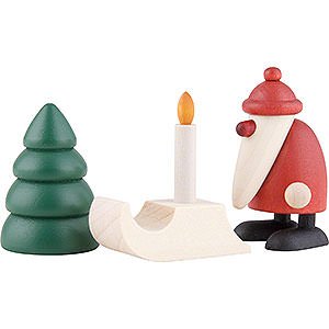 Kleine Figuren & Miniaturen Bjrn Khler Weihnachtsm. mini Miniaturen-Set Weihnachtsmann mit Schlitten - 4 cm