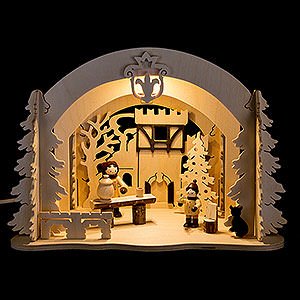 World of Light Lighted Houses Motive Light - Diorama Castle Christmas - 19 cm / 7.5 inch