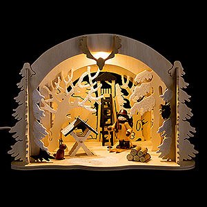 World of Light Lighted Houses Motive Light - Diorama Wild Animal Feeding - 19 cm / 7.5 inch