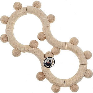 Holzspielzeug Fr die Kleinsten Motorikrassel Acht, nature pur - 16,5 cm