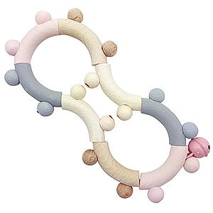 Holzspielzeug Fr die Kleinsten Motorikrassel Acht, nature rosa - 16,5 cm