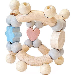 Holzspielzeug Fr die Kleinsten Motorikrassel, Herzchen nature - 8 cm