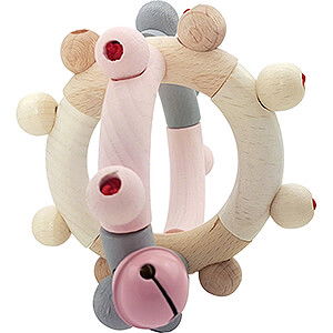 Holzspielzeug Fr die Kleinsten Motorikrassel Kugel, nature rosa - 8 cm