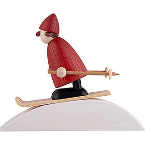 Small Figures & Ornaments Björn Köhler Mrs. Claus etc. Mrs. Claus on Ski with Snow Hill - 9 cm / 3.5 inch