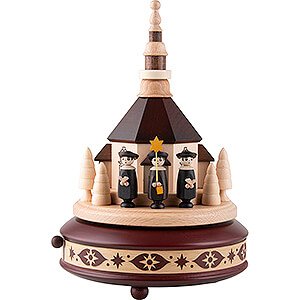 Music Boxes All Music Boxes Music Box - Seiffner Church And Carolers, Mahogany - 24 cm / 9.4 inch