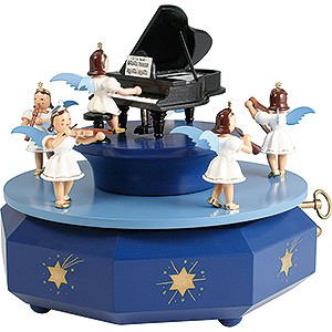 Music Boxes Christmas Music Box with Angel at the Piano, Colored - 21x18 cm / 8.3x7.1 inch