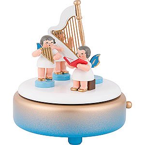 Music Boxes Angels Music Box with Angels and Harp - 14 cm / 5.5 inch