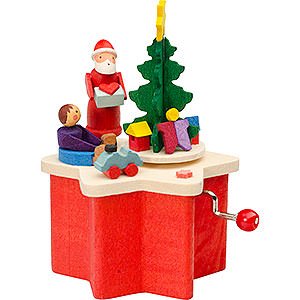 Music Boxes Christmas Music Box with Crank Santa Claus - 7 cm / 2.8 inch