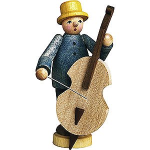 Small Figures & Ornaments Günter Reichel Born Country Musician with Bass Fiddle - 7 cm / 2.8 inch