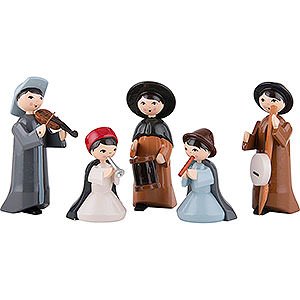 Nativity Figurines All Nativity Figurines Musicians, Set of Five, Colored - 7 cm / 2.8 inch